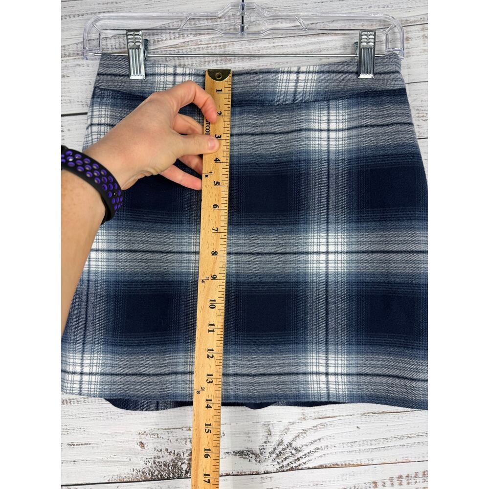 Abercrombie & Fitch Blue Plaid Mini Skirt XS Lined Academia School Anime Y2K - Picture 6 of 7